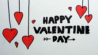 How To Draw Happy Valentines Day Simple Step By Step |Drawing Valentine Day Beautiful