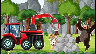 The Bear Farm  - Rescue Tiger Trapped in an Rockfall Excavator, Tractor