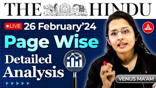 UPSC The Hindu Analysis Today | 26 Feb 2024 | Daily Current Affairs | By Venus Mam | Adda247 IAS