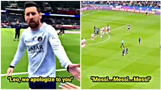 PSG fans apologized to Lionel Messi then they chanted his name