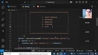javaScript lecture 7: Atm machine (part 2)