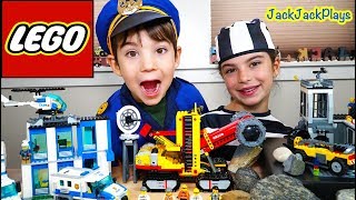 Lego City Police Chase and Prison Escape! | Cops & Robbers Costume Pretend Play | JackJackPlays