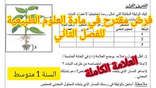 فرض الفصل الثاني في العلوم الطبيعية السنة الأولى متوسط