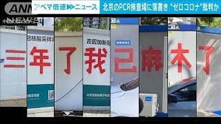 北京PCR検査場に“謎の落書き”　ゼロコロナ政策を批判か　当局によりすぐ消される(2022年8月23日)