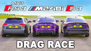 BMW M240i v Audi S3 v Mk1 RS3: DRAG RACE