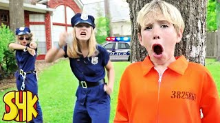 Prison Escape Backyard Breakout Challenge! SuperHeroKids Funny Family Videos Compilation