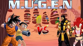 MUGEN Battle 29: Nobita Nobi and Goku vs Scorpion and Yoko