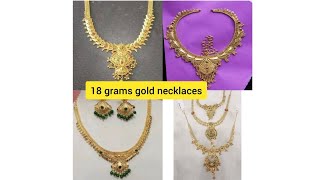 latest 18 grams gold necklace designs| 18 గ్రాములు designs| super models| subscribe Sanju creations