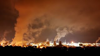 Grangemouth refinery from above at night 🏭🔥🌃🌌