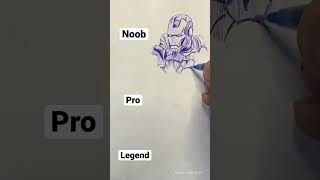 Easy iron man drawing noob, pro, legend #shorts #ironman #drawing