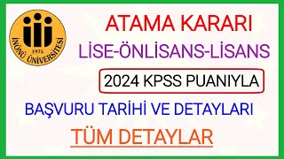 YENİ ATAMA KARARI✅FARKLI ÜNİVERSİTESİ ALIMLARI BAŞVURU DETAYLARI İNÖNÜ ÜNİVERSİTESİ BAŞVURU NEREDEN✅