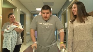 Man recalls crash after falling from overpass