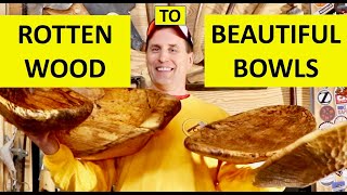 DIY ROTTEN Wood to BEAUTIFUL Bowls