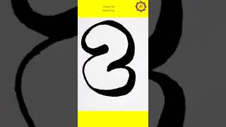 #shorts /HOW TO DRAW "2" IN BUBBLE NUMBERS