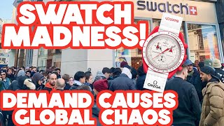 SWATCH STORE HYPE MADNESS ! - Omega x Swatch Release Causes Global Chaos & Store Closures!