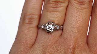 Circa 1910 Platinum Edwardian .40ct Old European Brilliant Diamond Engagement Ring