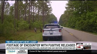 VIDEO: Dashcam video shows Michael Burham running off into the woods