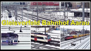 Zug-Sichtungen beim Gleisvorfeld des Bahnhof Aarau, Kanton Aargau, Schweiz 2021