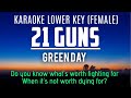 21 Guns - Green Day Karaoke Female Key +4