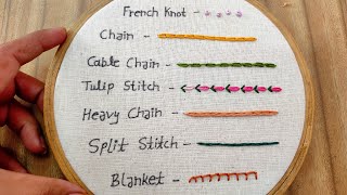 Hand Embroidery for Beginners || 7 basic embroidery stitches by Let's Explore