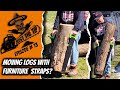 CHAINSAW CARVING FOR BEGINNERS / JUST THE TIP : Episode 13 - MOVING LOGS WITH FURNITURE STRAPS?