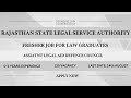 RAJASTHAN STATE LEGAL SERVICE AUTHORITY | Law Vacancy for Freshers | Total Post 222 | LLB Jobs