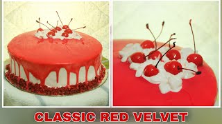 CLASSIC RED VELVET CAKE | RED VELVET CAKE LAYERING \u0026 DECORATING | RED VELVET CAKE | Geethu'sKitchen