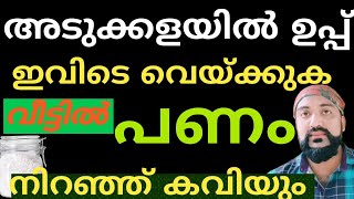 അടുക്കളയിൽ ഉപ്പ്‌ ഇവിടെ വെയ്ക്കുക വീട്ടിൽ പണം നിറഞ്ഞ് കവിയും