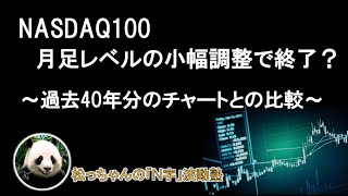 NASDAQ100 月足レベルの小幅調整で終了？〜過去40年分のチャートとの比較〜