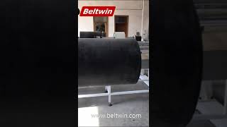 Beltwin Rubber belt cutting machine with winder and rewinder