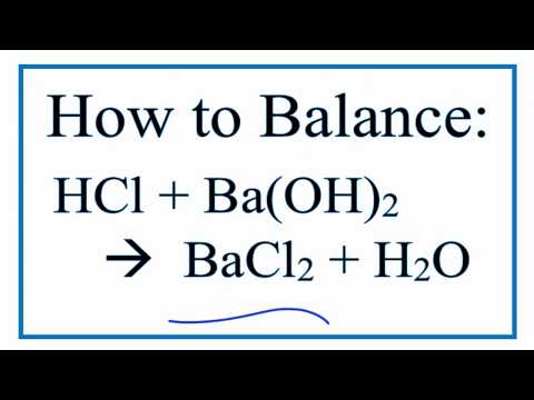 What is the balanced equation for the reaction between hydrochloric acid and barium hydroxide?