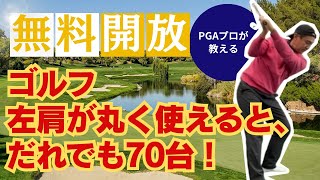 【GOLF】左肩が丸く使えると、だれでも70台で回れる‼️PGAプロの美スイング⛳️ゴルフレッスン