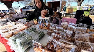 Celebrating tradition Rice ceremony (Boon Koon Khao) at Lao temple in Fresno, California