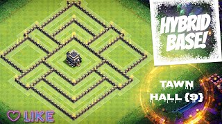 تصميم قاعة المدينة من المستوى 9..ضد المسح😉✅../LEVEL 9 TAWN HALL Design.. HYBRID BASE 😉✅