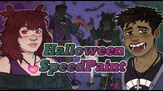 Turning my friend and i into monster high characters!!! // Halloween Speed paint