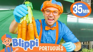 Blippi Procura Comida Saudável na Horta! | Blippi em Português | Vídeos Educativ