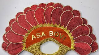 How to make 3D bridal handfan with Asooke|munnoh