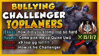 BULLYING CHALLENGER TOPLANERS WITH MY QUINN (ABSOLUTE DOMINATION) - League of Legends