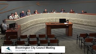 December 4, 2023 Bloomington City Council Meeting
