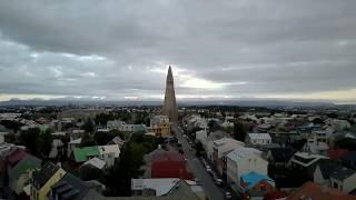 Hallgrímskirkja and Skólavörðustígur [drone footage]