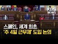 [코로나19 국제뉴스] 스페인, 세계 최초로 ‘주 4일 근무제’ 도입 논의 / KBS 2021.03.16.