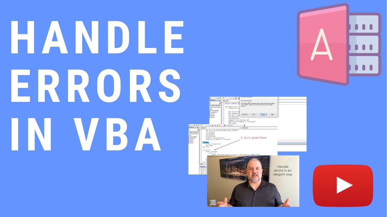 How To Handle Vba Errors In Ms Access Youtube