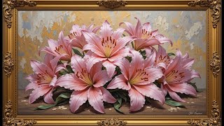 Gold Framed Vintage with Relaxing Smooth Jazz : Timeless Floral Elegance .