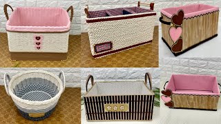 5 Diy Basket/ Diy Storage Basket/ Handmade Organizer Basket/ سبت منظم يدوي