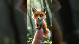 Cute tiny baby Fox on Finger !