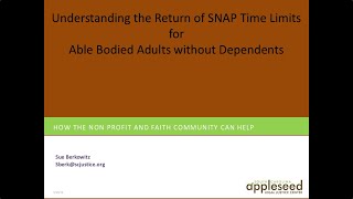 Understanding SNAP Time Limits for ABAWDs in SC