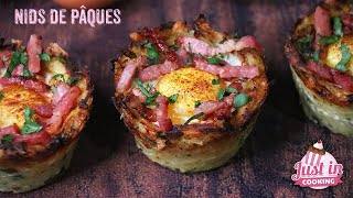 ❀ Recette des Nids de Pâques aux Pommes de Terre, Fromage, Œufs et Lardons ❀