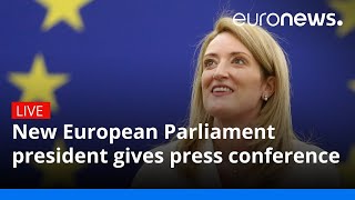 New European Parliament president gives press conference