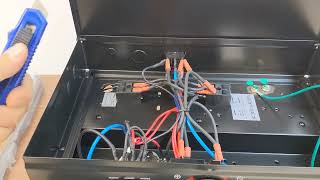 Look inside electric panel Bilt Hard garage heater 240 vac wire connections 5000 Watts Amazon ground