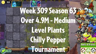 (Over 4.9M - Chilly Pepper Tournament) PvZ2 Arena Week 309 S63, Medium Level Plants - Jade League